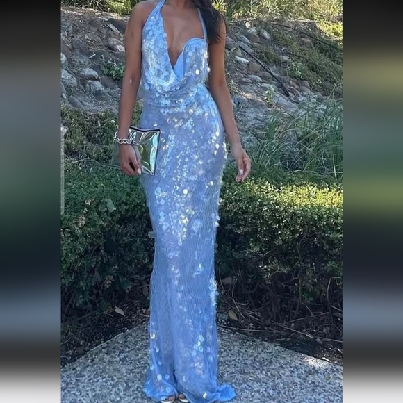 Rat & Boa Dresses & Skirts - Rat & Boa Light Blue Sequin Maxi Dress
